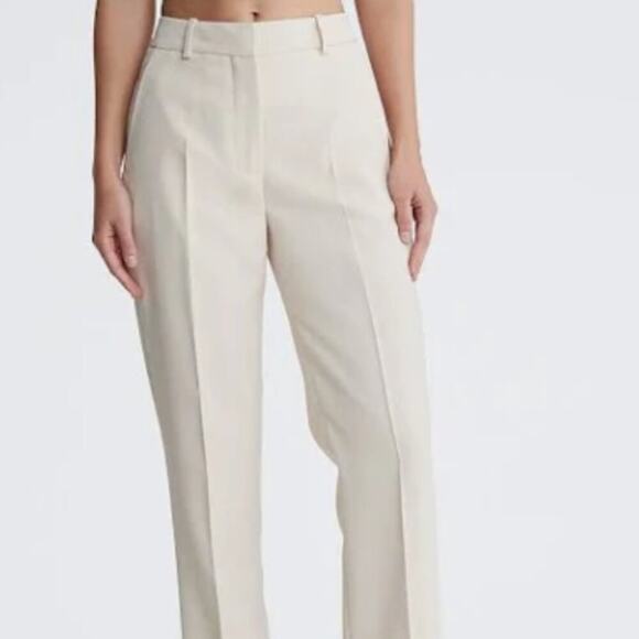 Calvin Klein Women's Slim Straight Woven light beige Pants size 8 - Picture 1 of 8